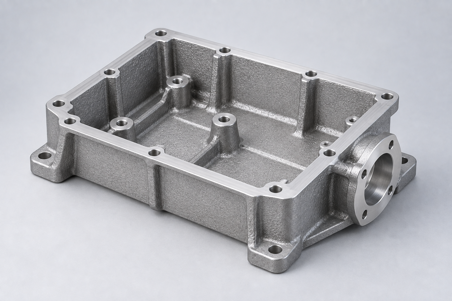 Representative aluminum die-cast housing illustration; not an AMES-delivered part.